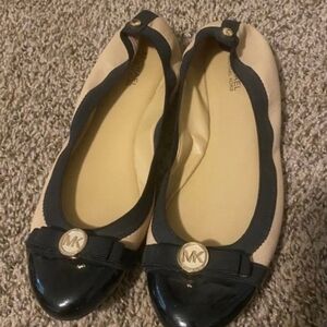 Michael Kors Two-Tone Black and Cream Flats